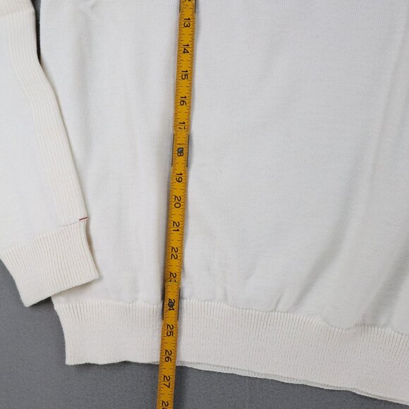 Impulso Sweater Sz 52 L Off White 1/4 Zip Merino Wool Blend Pullover Italy Yacht - Picture 7 of 7